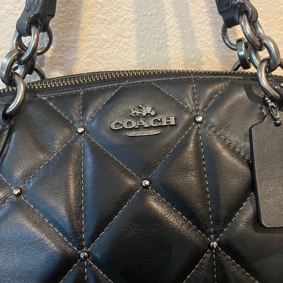 Coach Diamond Pattern Satchel - Picture 4 of 11